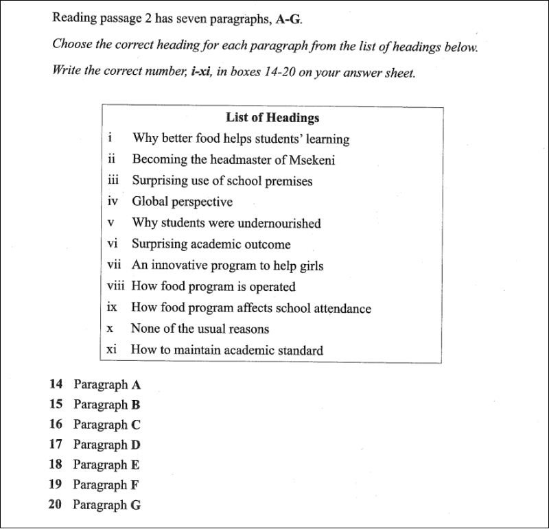 Dạng bài matching heading trong IELTS Reading khiến nhiều bạn đau đầu