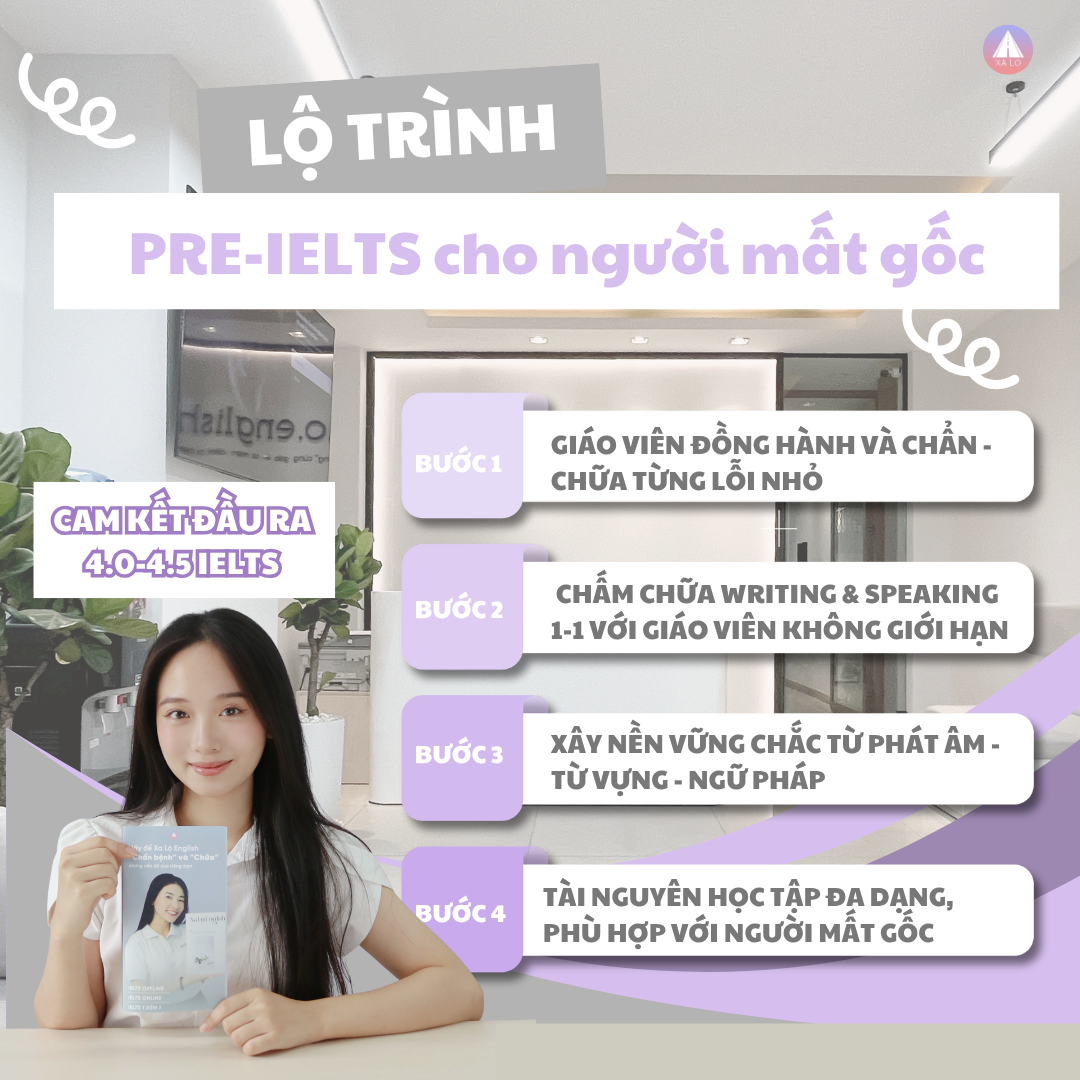 Lộ trình Pre-IELTS cho người mất gốc tại Xa Lộ English