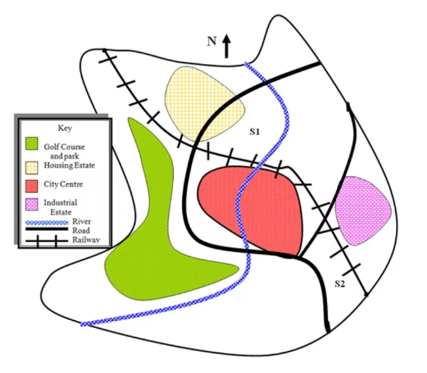 Từ vựng IELTS dạng Maps trong Writing Task 1