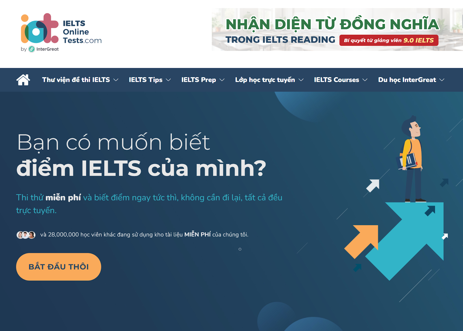 IELTS Online Test với nguồn đề thi Listening được thiết kế giống đề thi thật