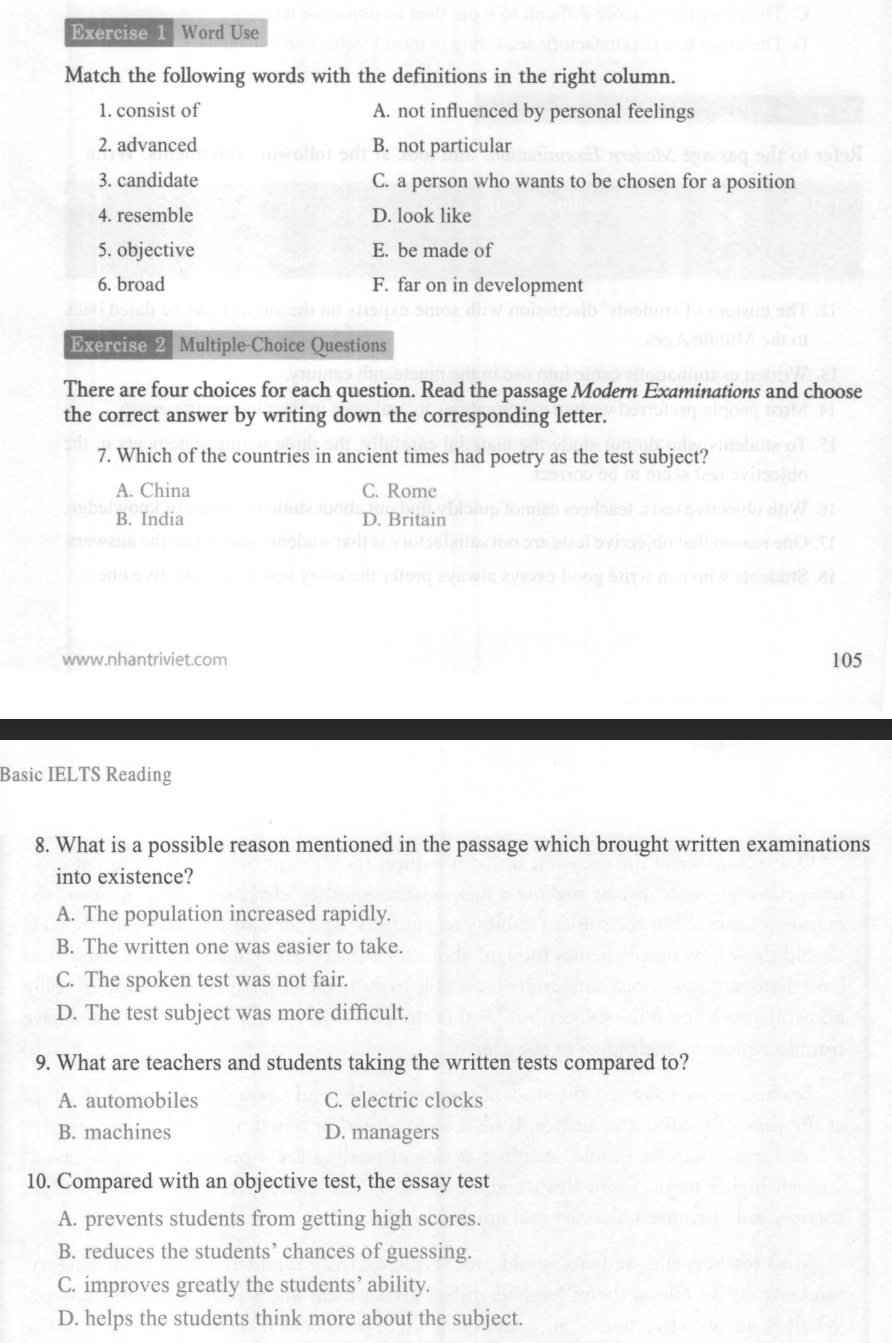 Sách Basic IELTS Reading chia làm nhiều dạng bài khác nhau để bạn dễ dàng luyện tập
